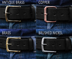 Load image into Gallery viewer, Genuine leather belt for men black custom belt buckle options
